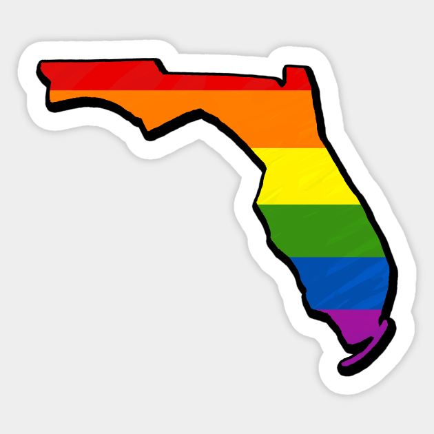 Rainbow Florida Outline Sticker by Mookle